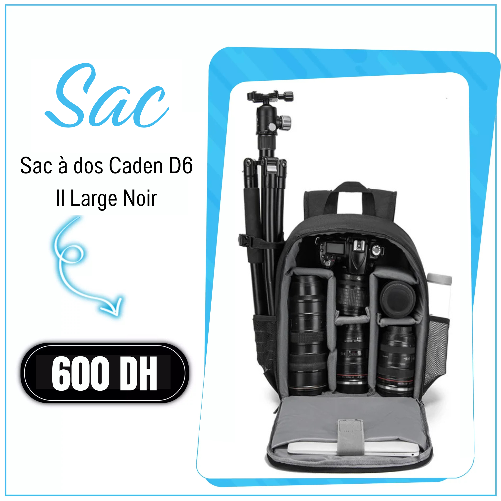 Sac à dos Caden D6 II Large Noir